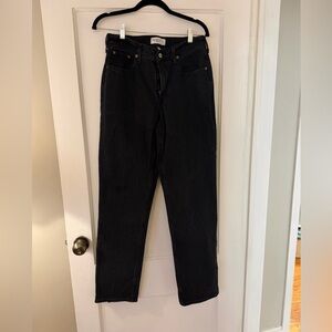 Abercrombie & Fitch Black Curve Love Mid Rise 90s Straight Women’s Jean